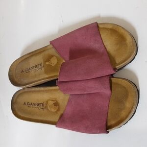 A. Gannetti  women leather suede upper sandals in size 10